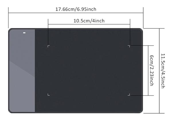 Huion 420 drawing area size
