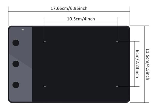 Huion H420 drawing area size