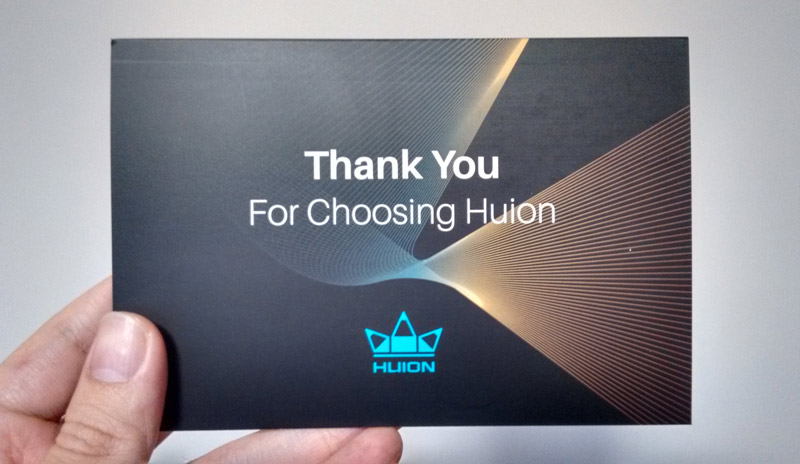 Huion Thank You card.