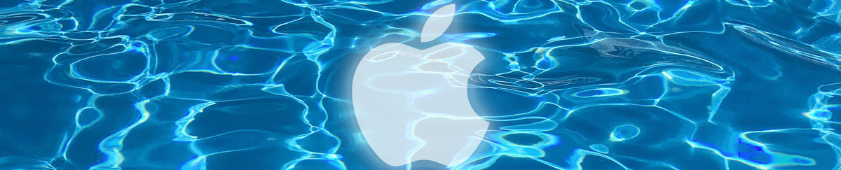 Apple white logo under water