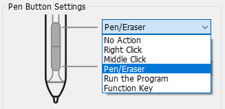 Artist 12 Pro Pen Button Settings Options