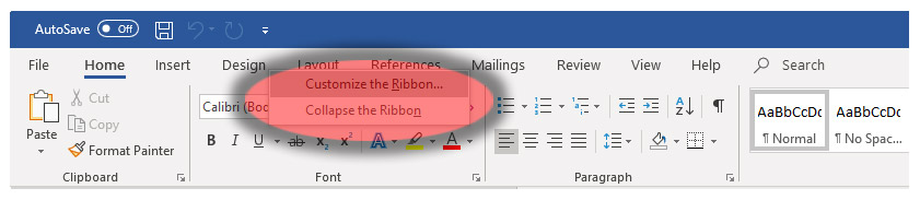 Microsoft Word Customize Ribbon