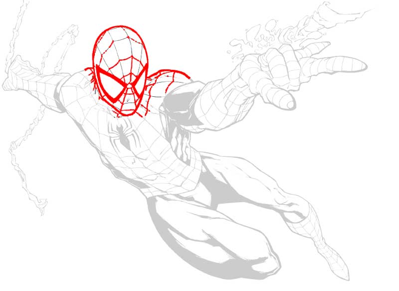 Spider-Man trace over